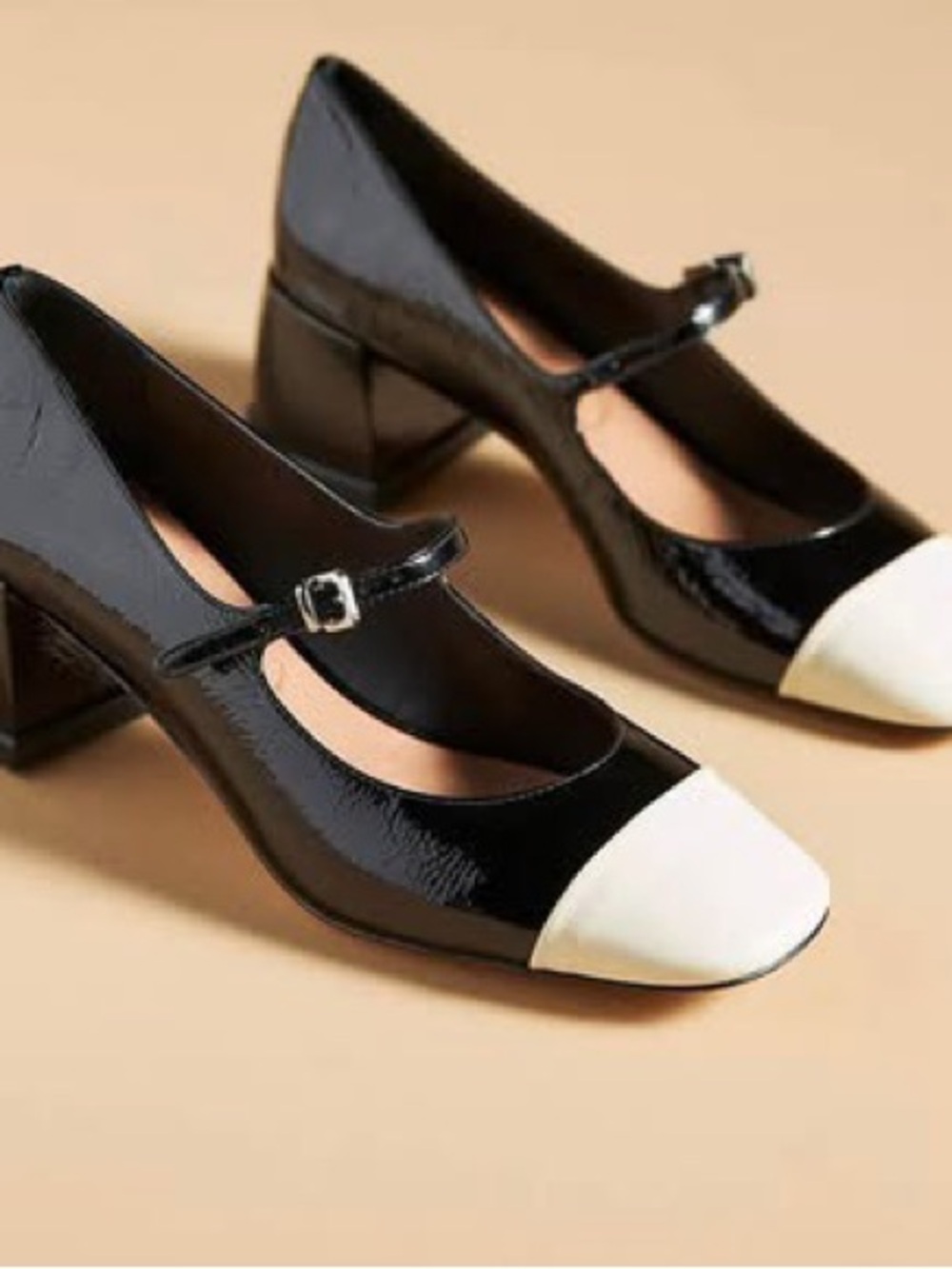 NWT Vicenza Patent Leather Black With White Tips Mary Jane Shoes